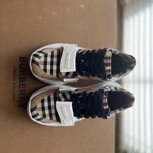Burberry Vintage Check, Suede and Leather Sneakers